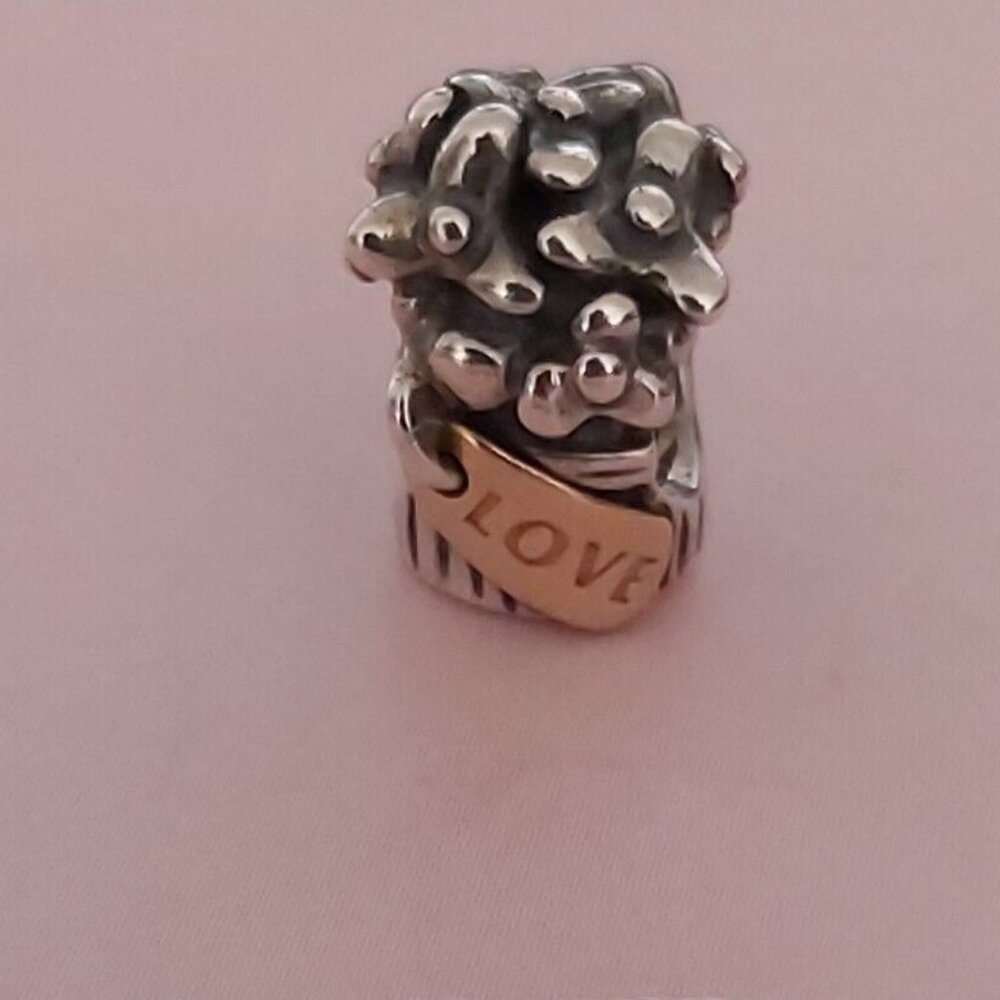 Authentic PANDORA *RETIRED* Sterling Silver & 14kt Bouquet Of Love 790441